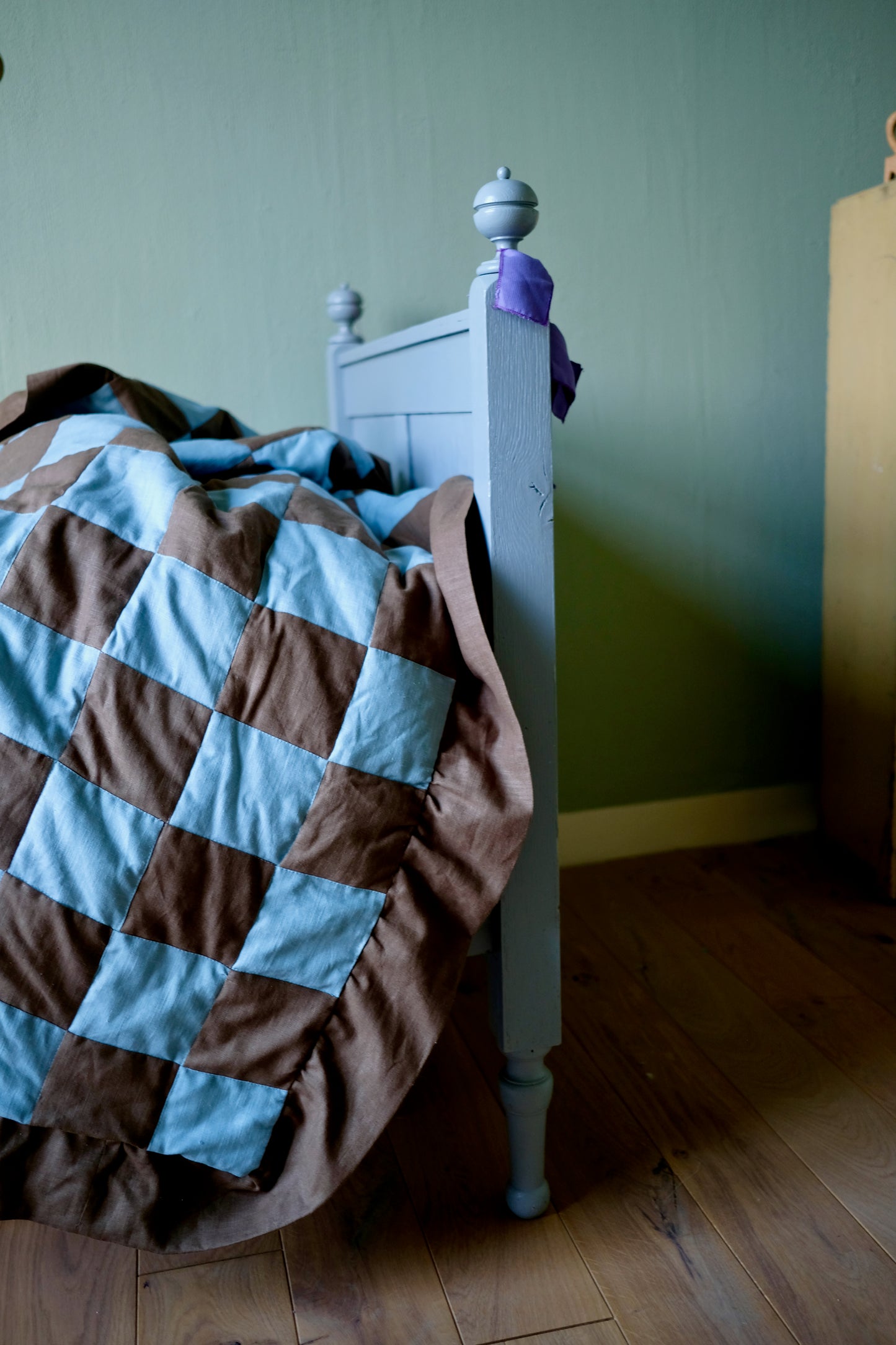Patchwork Quilted Blanket Blue