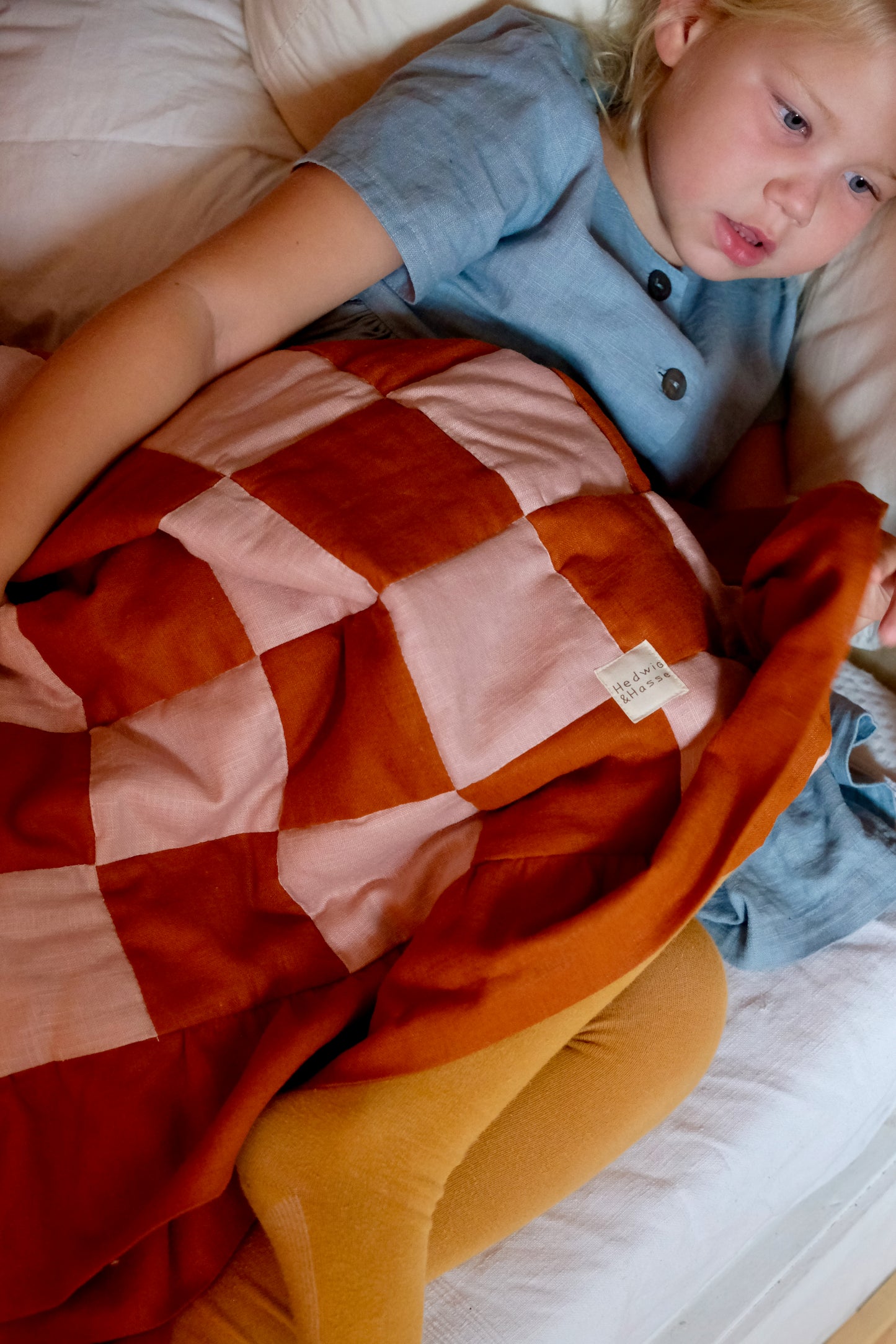 Patchwork Quilted Blanket Pink