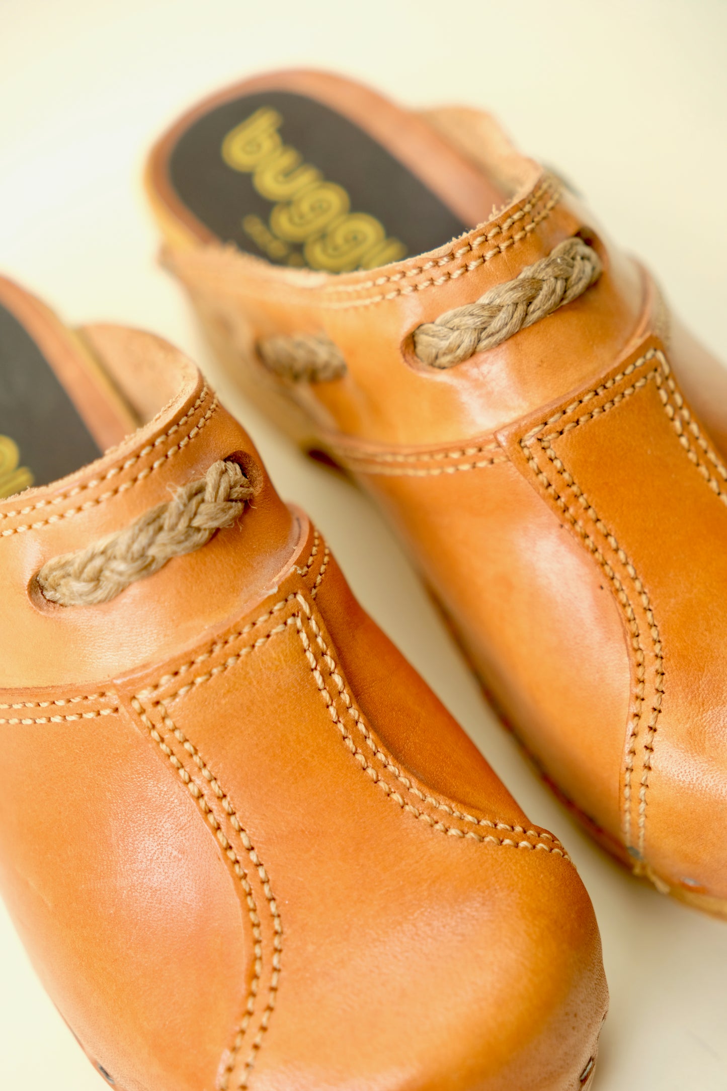 French Leather Clogs - Size 31