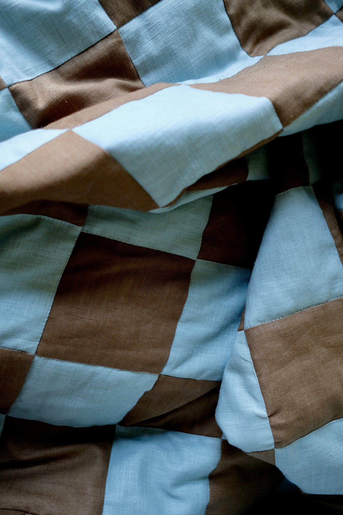 Patchwork Quilted Blanket Blue