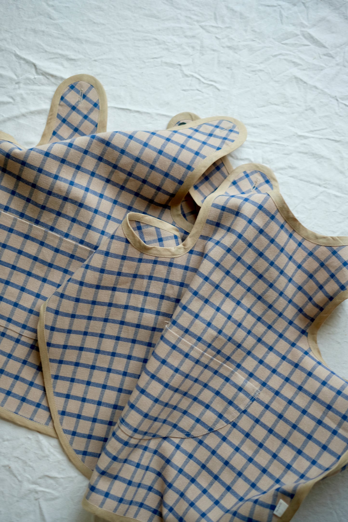 Checkered Linen Apron Dress