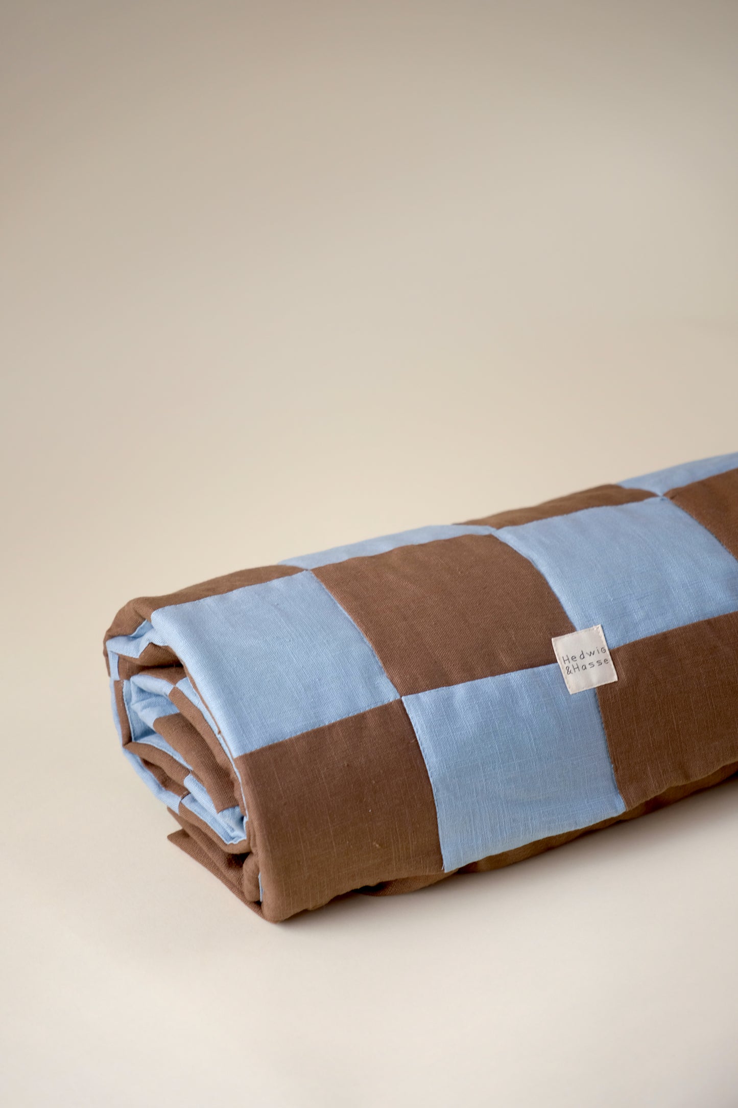 Patchwork Quilted Blanket Blue