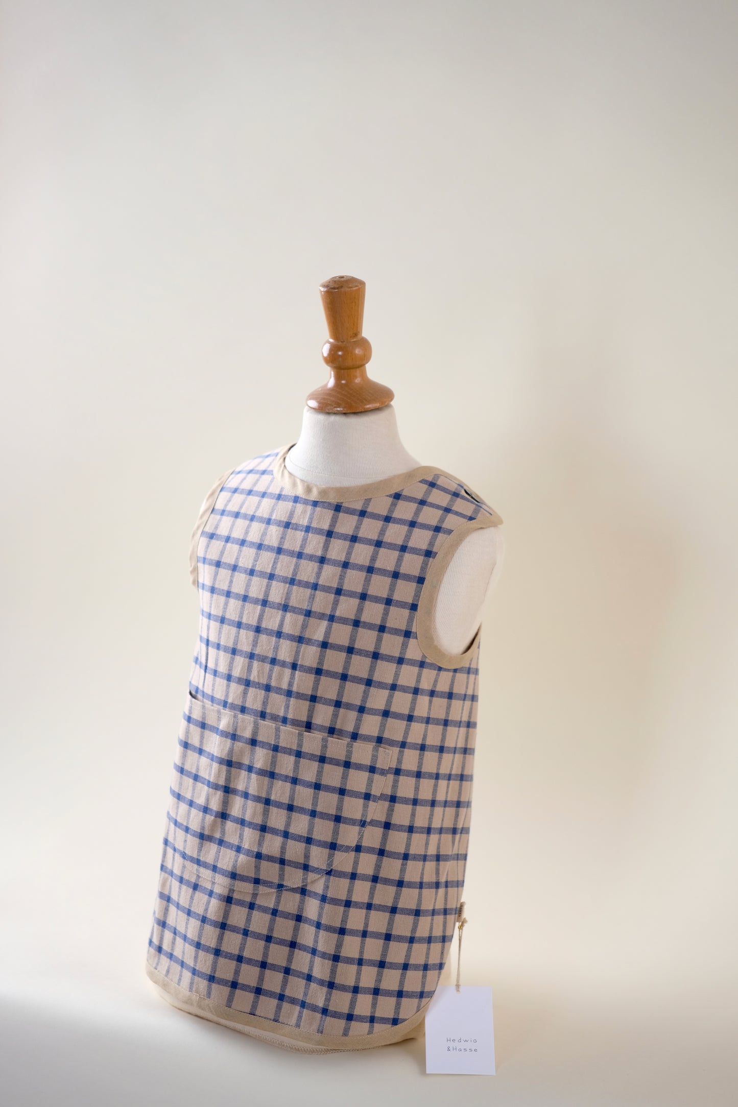 Checkered Linen Apron Dress