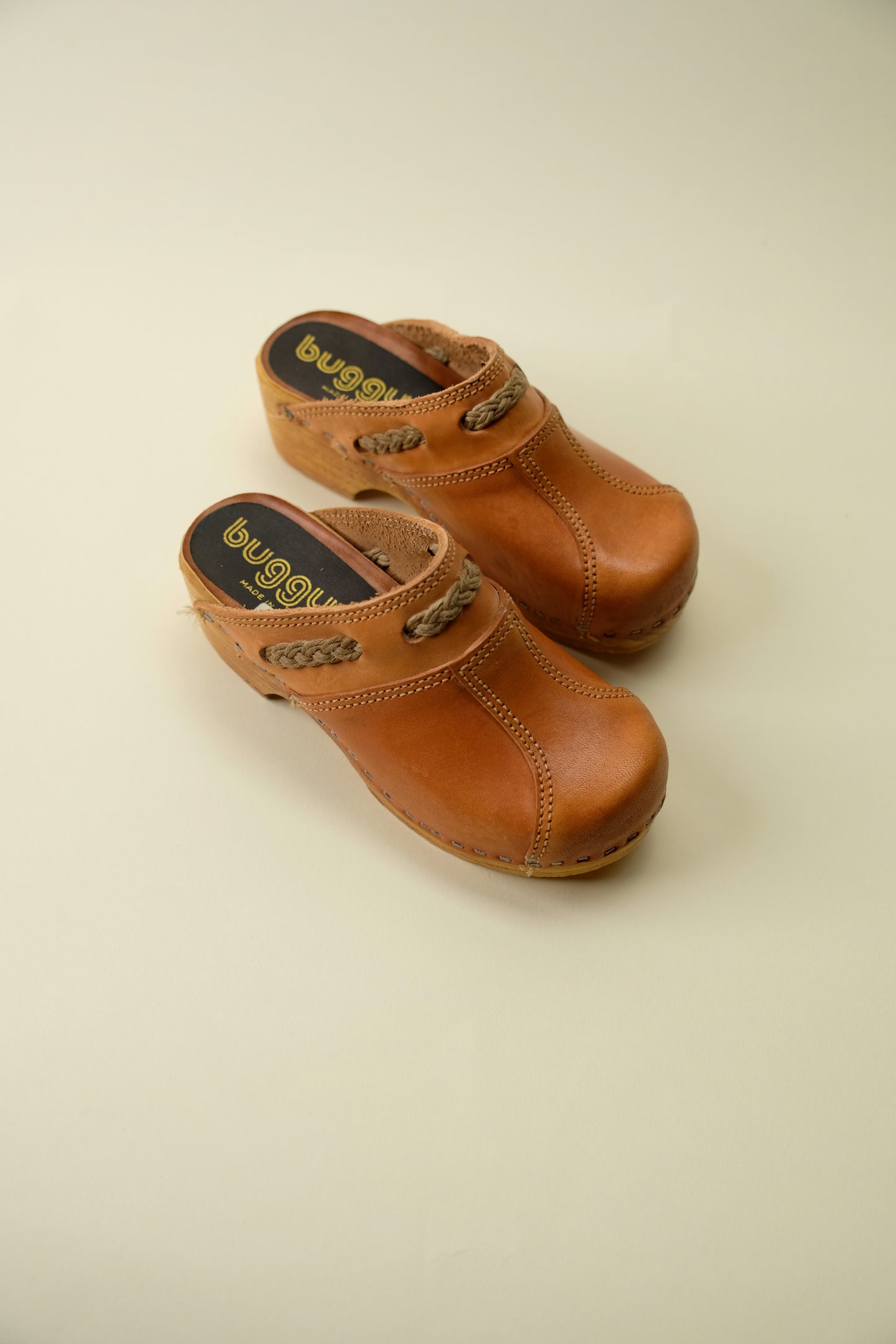 French Leather Clogs - Size 31