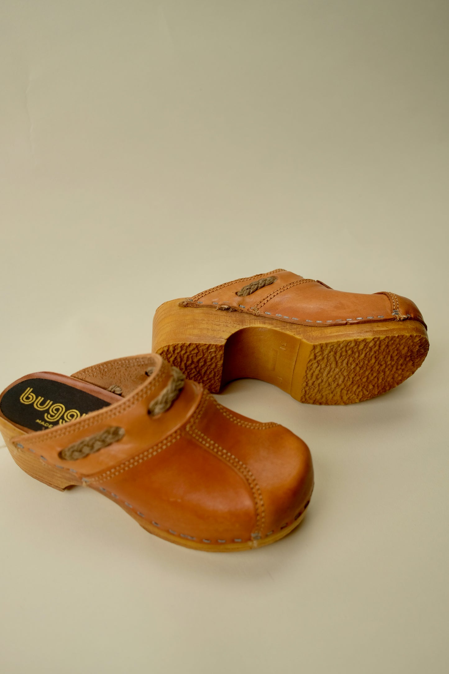 French Leather Clogs - Size 31