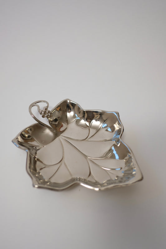 Silver Plated Grape Leaf Tray